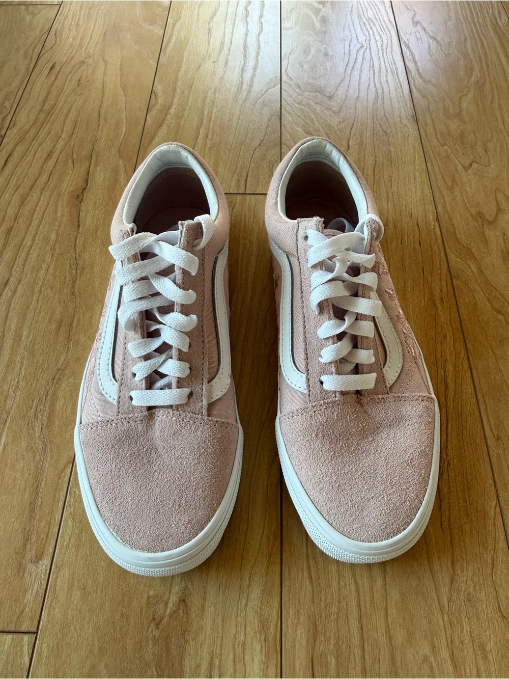 Vans Women's Pink Suede with pink floral detailing